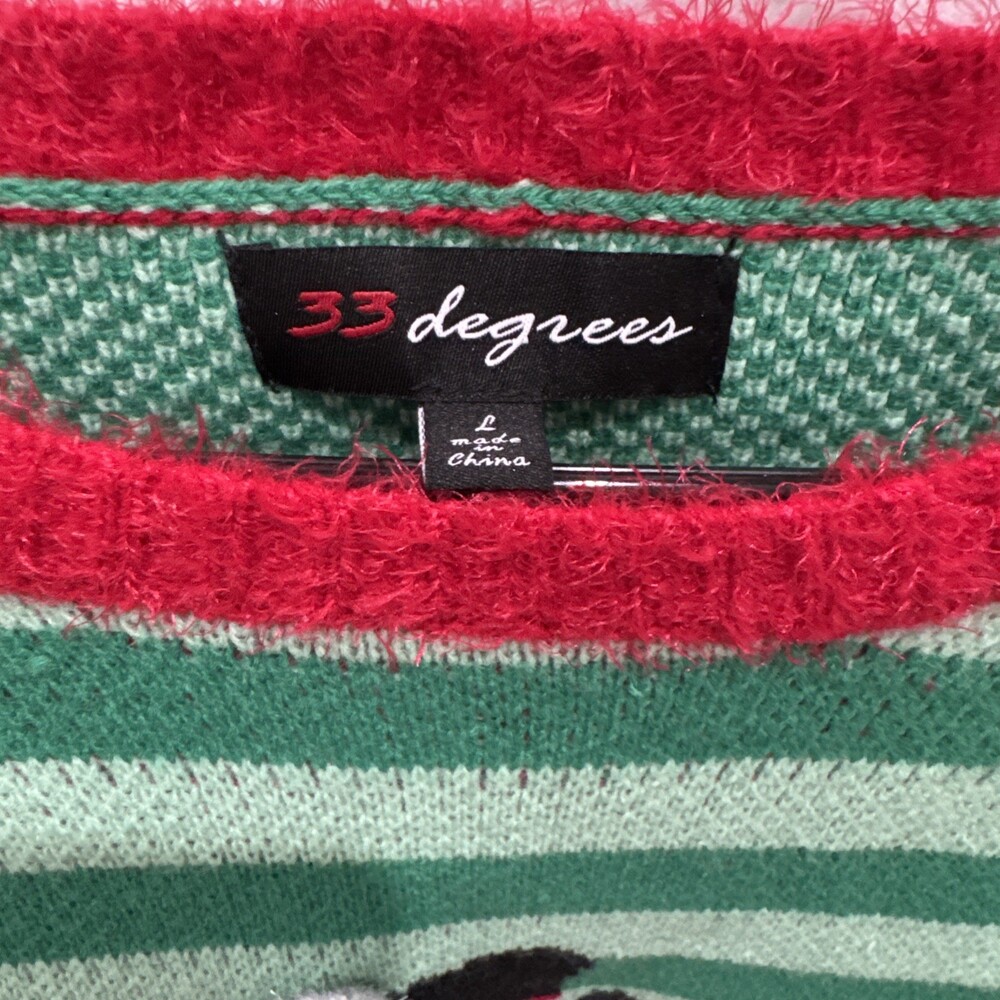 33° Degrees Christmas Holiday Ugly Sweater Snowman Green Women’s Size Large - Picture 3 of 4